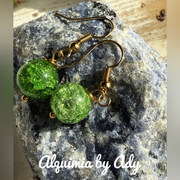 Alquimia Green Crystal Earrings quartz - Picture 1 of 1